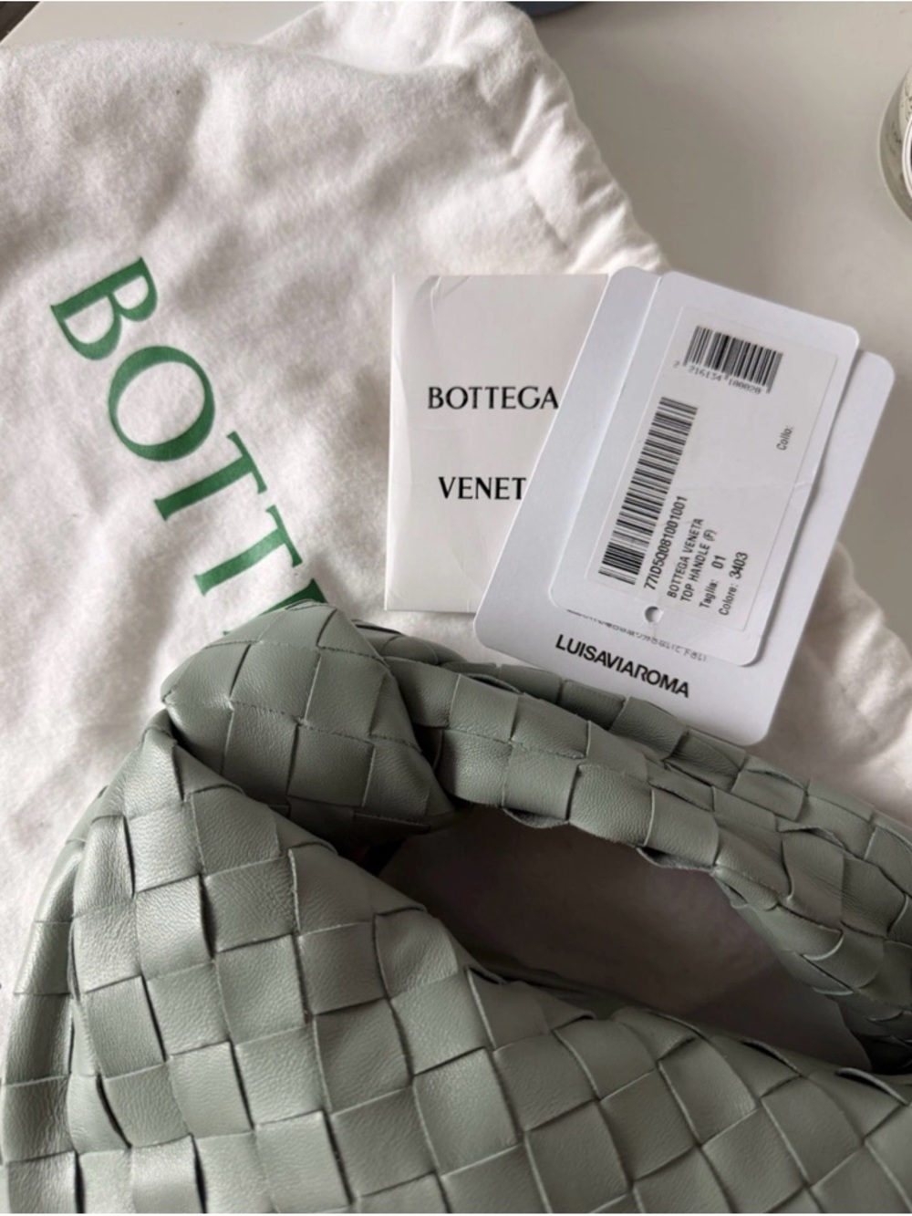 Bottega Veneta Sage Green Intrecciato Mini Jodie Shoulder Bag - Picture 2 of 14